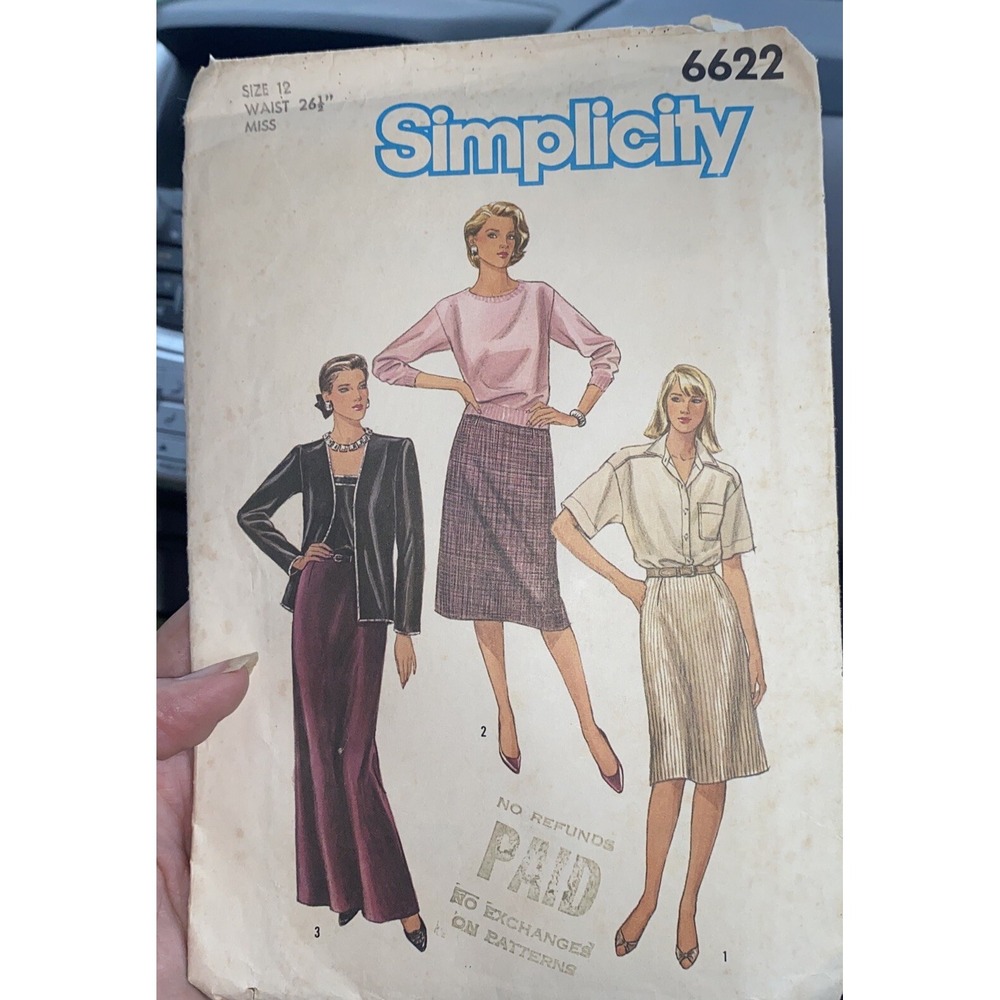 Vintage Simplicity Skirt Sewing Pattern 6622 Size 12 Cut Complete Retro 70s 80s